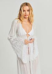 Nasreen Sequin Feather Kimono