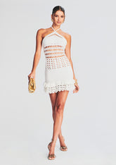 Eze Crochet Pearl Embellished Dress