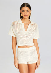 Nani Crochet Crop Polo