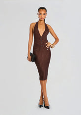 Marilina Metallic Knit Dress