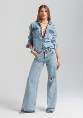 Bronte Wide Leg Crystal Embellished Jean