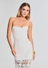 Eliza Lace Strapless Maxi Dress