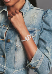 Rhinestone Alphabet Letter Bracelet